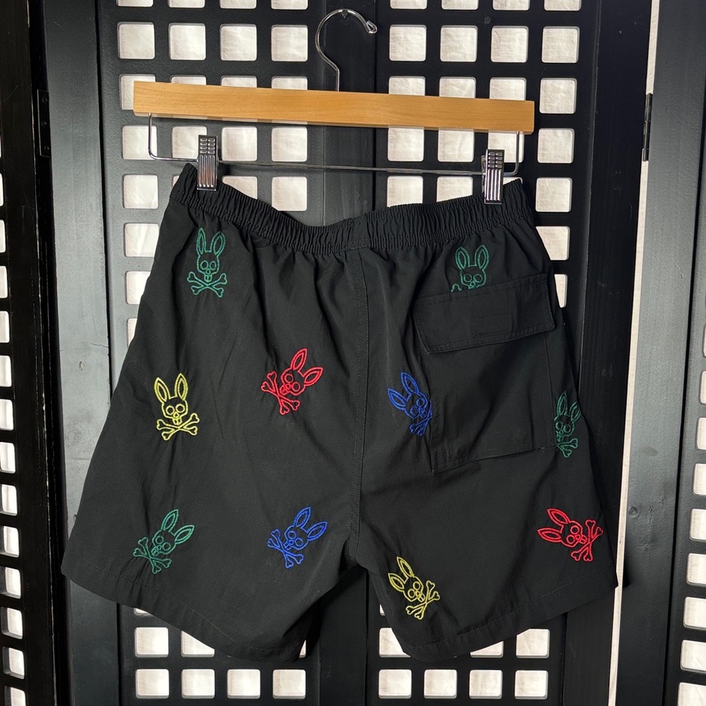 🐰 Psycho Bunny Ligon Embroidered Swim Trunks XS Men's Logo Pattern 🐰 - Picture 7 of 12